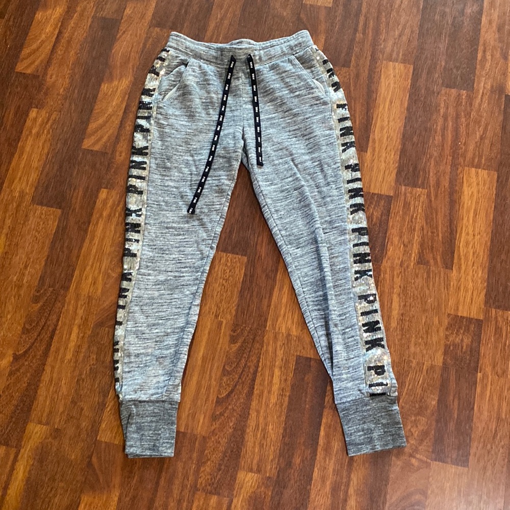 Women’s XS sequined joggers from PINK